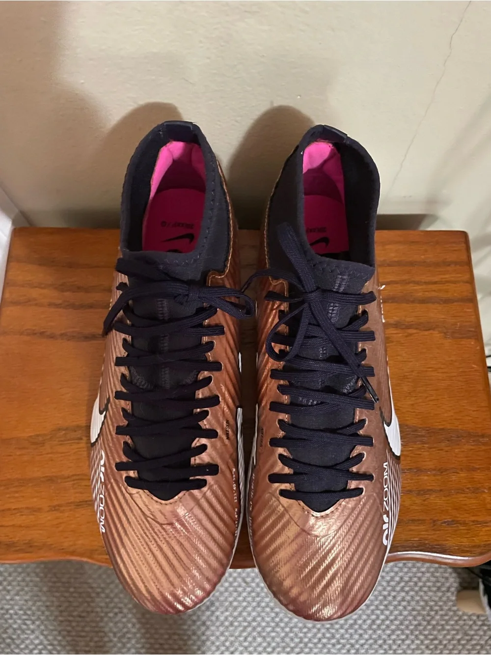 Nike Air Zoom Copper and Black Indoor Soccer Shoes - Picture 8 of 12